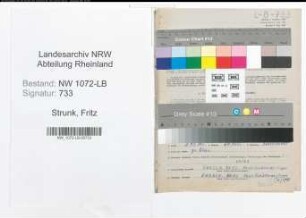 Entnazifizierung Fritz Strunk , geb. 19.07.1903 (Elektriker)