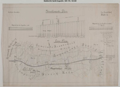 Linie Hennef - Asbach, Blatt 7a: Lage- und Höhenplan in und um die Krautscheider Mühle