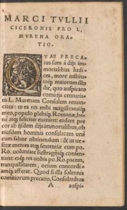 Marci Tullii Ciceronis Pro L. Murena Oratio.