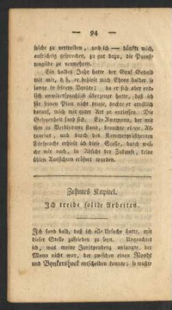 Zehntes Kapitel. Ich treibe solide Arbeiten