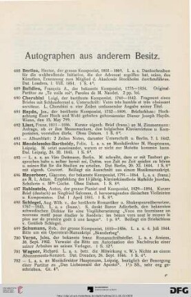Autographen aus anderem Besitz (Nr. 688-704)