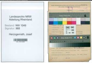 Entnazifizierung Josef Herzogenrath , geb. 12.03.1911 (Bankangestellte)