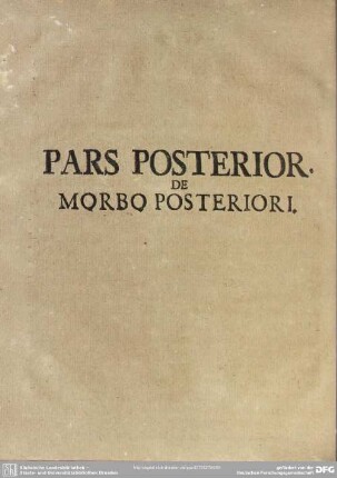 Pars Posterior De Morbo Posteriori