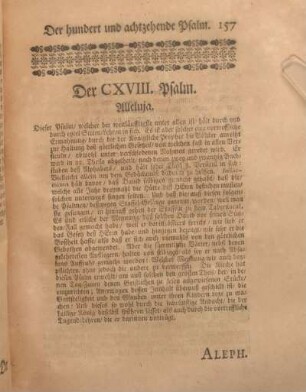 Der CXVIII. Psalm. Alleluja.