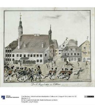Gefecht auf dem Marktplatz in Cottbus am 3. August 1814
