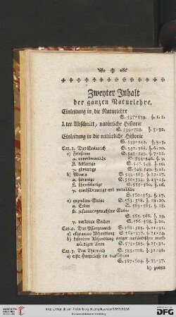 Zweyter Inhalt der ganzen Naturlehre