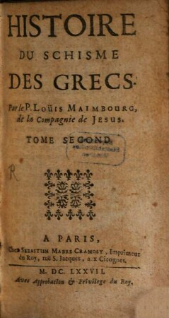 Histoire Du Schisme Des Grecs, 2