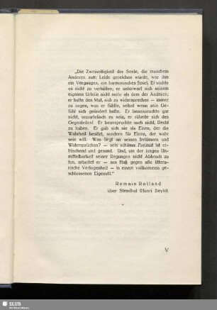 Romain Rolland über Stendhal (Henri Beyle)