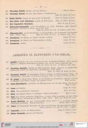 Arbeiten in Elfenbein und Email (Nr. 895-940)