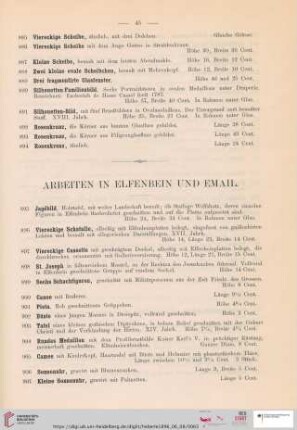 Arbeiten in Elfenbein und Email (Nr. 895-940)
