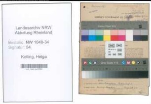 Entnazifizierung Helga Kolling , geb. 15.02.1917 (Zahnaerztin)