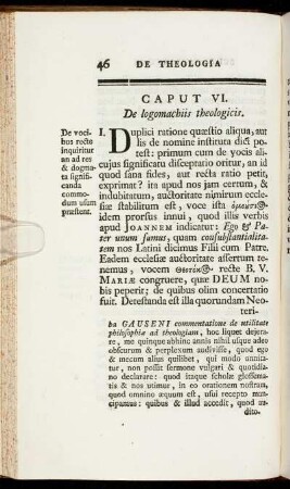 Caput VI. De logomacbiis theologicis.