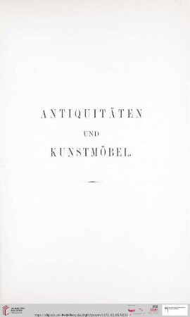 Antiquitäten (Nr. 1 - 605)