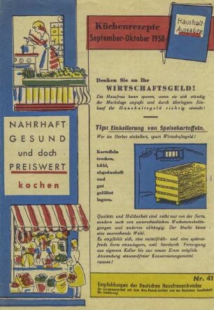 Nahrhaft, gesund und doch preiswert kochen. Küchenrezepte September-Oktober 1958