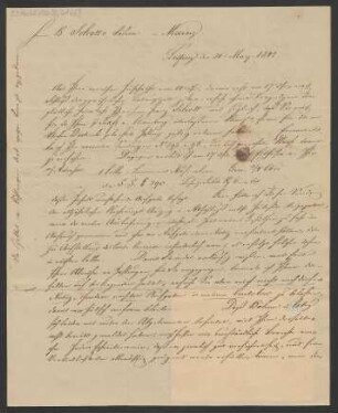 Brief an B. Schott's Söhne : 21.05.1842