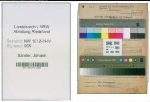 Entnazifizierung Johann Sander , geb. 20.10.1905 (Schlachtermeister)