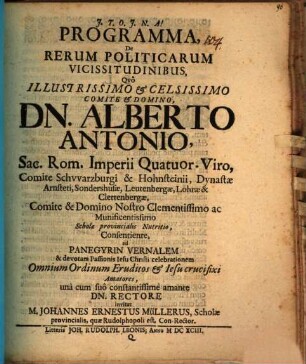 Programma de rerum politicarum vicissitudinibus
