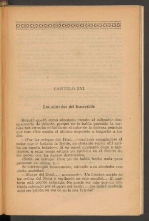 Capítulo XVI - Los misterios del Inaccesible