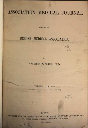 Association medical journal. 1856, 1856