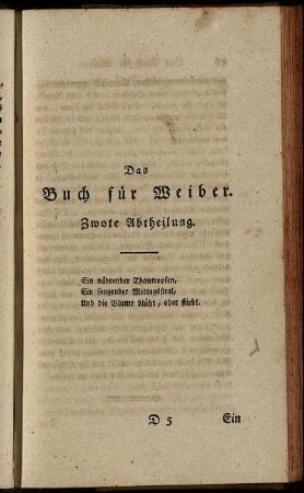 Zwote Abtheilung.