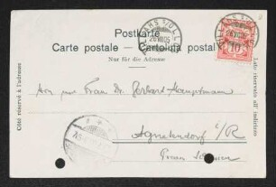 Brief von Paul Jonas, Clara Jonas, Julius Elias, Julie Elias und Unbekannt an Gerhart Hauptmann und Margarete Hauptmann