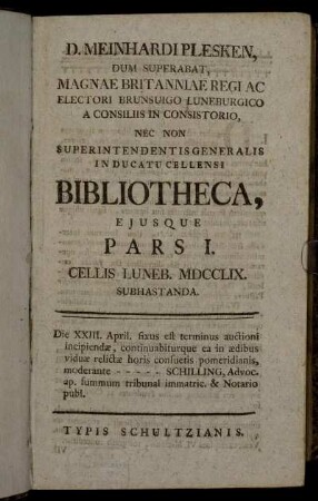 Pars 1: Bibliotheca