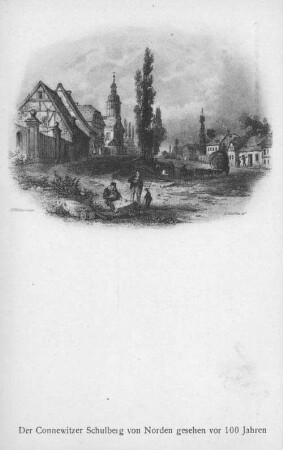 Der Connewitzer Schulberg von Norden gesehen vor 100 Jahren