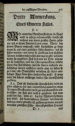Dritte Anmerckung. Eines schweren Falles. - Vierdte Anmerckung. Eines aufgeschlitzten Scroti.