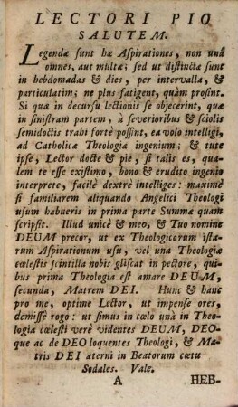 Aspirationes Theologicae Ad Unum Et Trinum Deum : In Quinquaginta Duas Hebdomadas Divisae