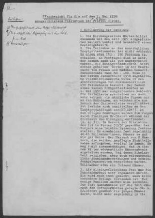 Hürben: Pfarrbericht 1938