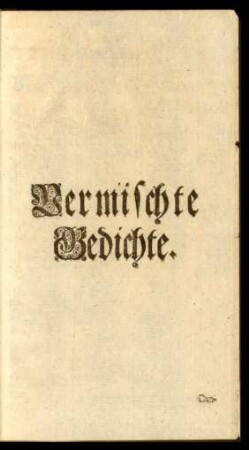 Vermischte Gedichte