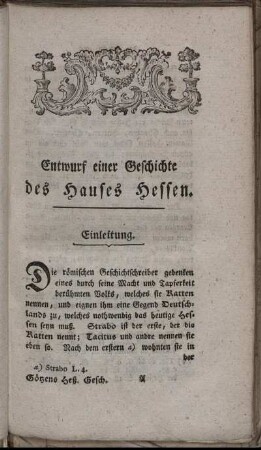 Entwurf einer Geschichte des Hauses Hessen.