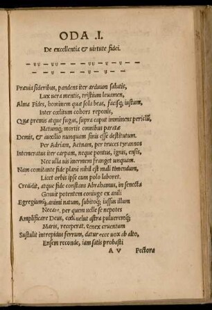 Oda I. De excellentia & virtute fidei