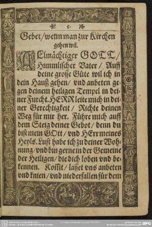 Gebet, wenn man zur Kirchen gehen wil