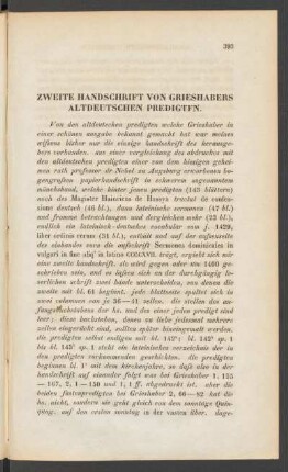 Zweite Handschrift Von Grieshabers Altdeutschen Predigten.