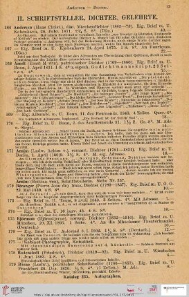 II. Schriftsteller, Dichter, Gelehrte (Nr. 166 - 468)