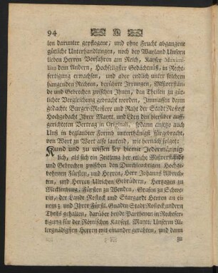 Kund und zu wissen sey hiemit Jedermänniglich, ...