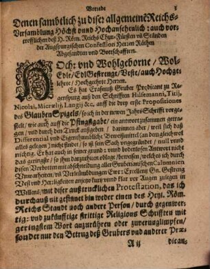 Gegen Recepisse : Das Ist: Augenscheinlicher kurtzer Beweiß, Das Erasmvs Gruber in seiner Antwort auff die Drey Erste Propositiones des Glaubens-Spiegels P. Iodoci Kedd Soc. Iesv nichts geantwortet, sonder in Polnischen Stifel Neben Vierzehen anderen Praedicanten Das Hauptsachliche Diferential-Beweißmittel, Vnd Ergo Hurtig vbersprungen, vnd gar nicht angerühret, So jhnen doch vor allen dingen darzu thuen war obgelegen