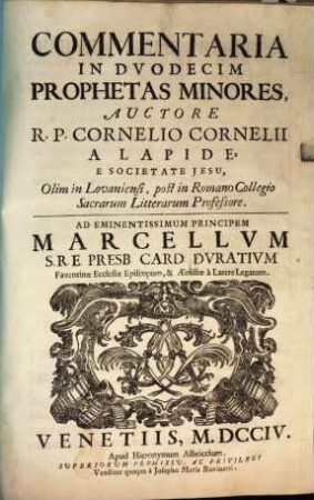 Commentaria In Dvodecim Prophetas Minores