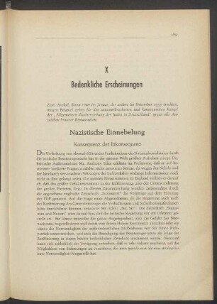 X Bedenkliche Erscheinungen