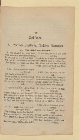 A. Poetische Erzählung, Balladen, Romanzen