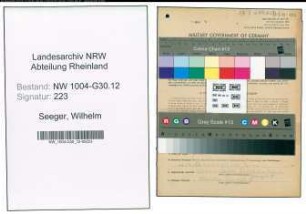 Entnazifizierung Wilhelm Seeger , geb. 21.01.1901 (Schiffsfuehrer)