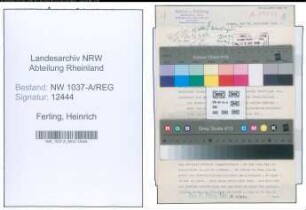 Entnazifizierung Heinrich Ferling , geb. 27.08.1911 (Bahnrat)
