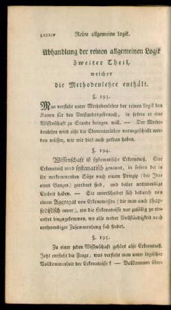 Abhandlung der reinen allgemeinen Logik Zweiter Theil, welcher die Methodenlehre enthält