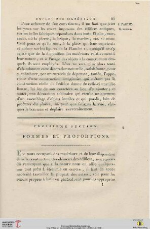 Troisième Section: Formes et proportions