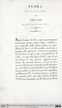 Flora Pittura in tela di Tiziano