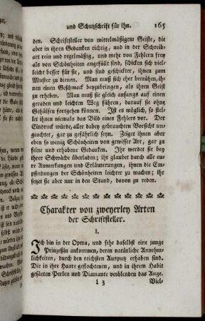 Charakter von zweyerley Arten der Schriftsteller.