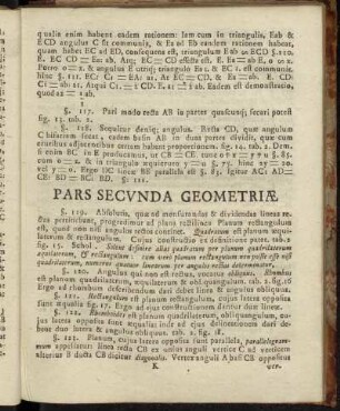 Pars Secunda Geometriæ.