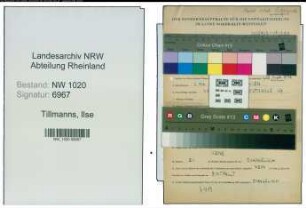 Entnazifizierung Ilse Tillmanns , geb. 02.05.1922 ()