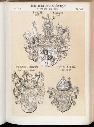 Taf. 66. Naumburg Bisthum. - Philipp Pfalzgraf. 1517 - 1541. - Nicolaus v. Amsdorf 1541 - 1546. - Julius Pflug 1547 - 1564